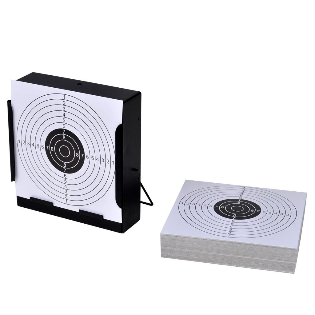 14 cm Square Target Holder Pellet Trap + 100 Paper Targets 10 14 cm Square Target Holder Pellet Trap + 100 Paper Targets